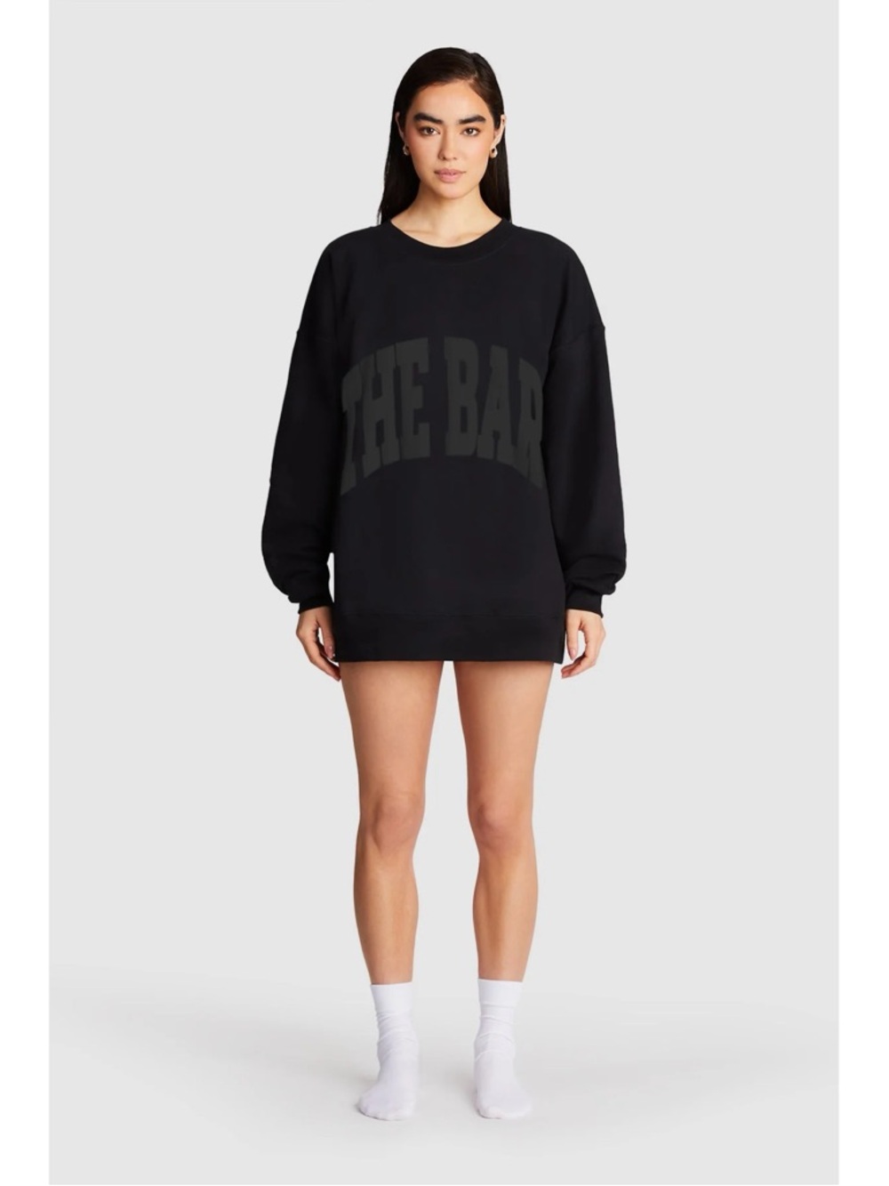 The Bar Black Varsity Sweatshirt Oversized Crewneck Large